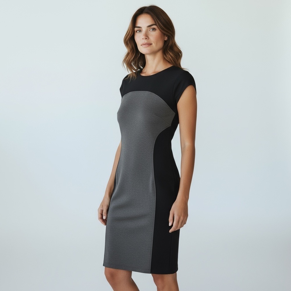 Athleta Black and Grey Casual Dress, size medium